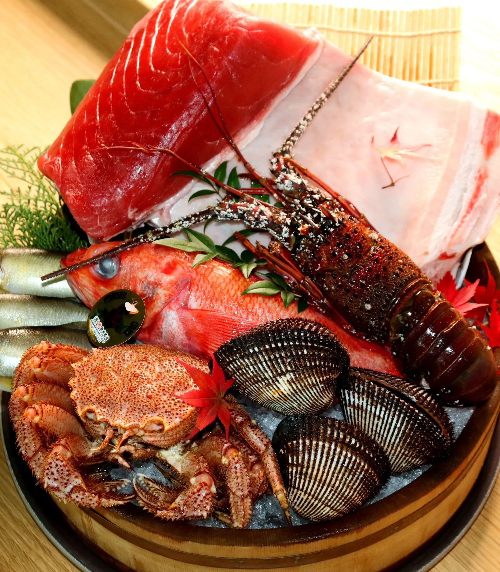 Seafood from Japan on ice at Washo, Bangkok